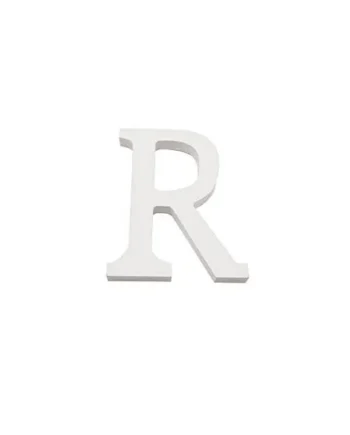 Letra R madera decorativo 11 cm Blanco