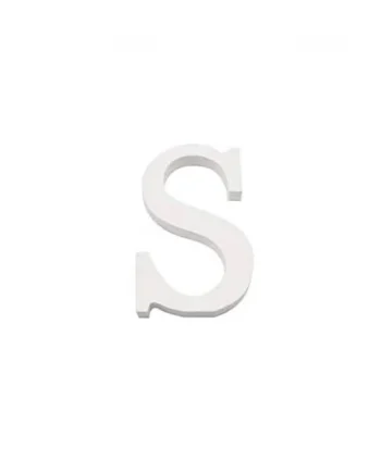 Letra S madera decorativo 11 cm Blanco
