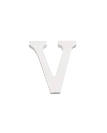 Letra V madera decorativo 11 cm Blanco