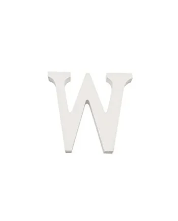 Letra W madera decorativo 11 cm Blanco