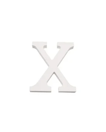 Letra X madera decorativo 11 cm Blanco