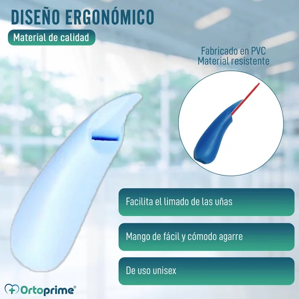 Lima para Uñas Mango Ergonómico + 3 Limas Profesionales