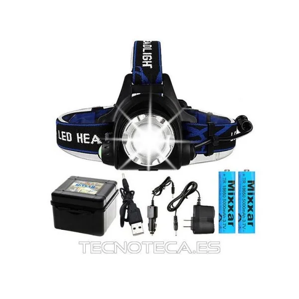 Linterna de LED para la cabeza 2X18650 ZOOM