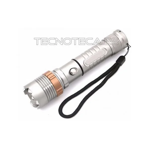 Linterna Led + batería 18650 + 2 cargadores 600 Lumenes