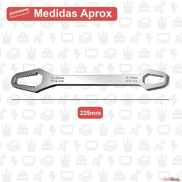 Llave Inglesa De Doble Extremo 8-13 14-22 Plateado
