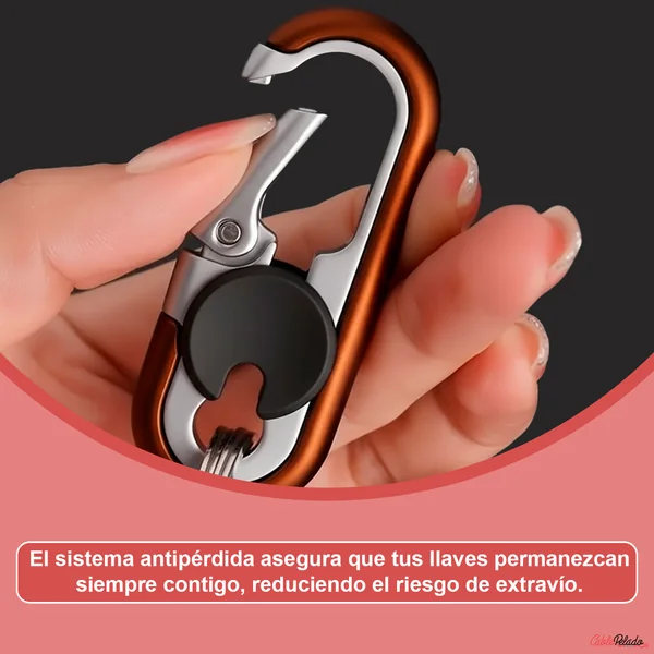Llavero Mosquetón Antipérdida v2 Marron
