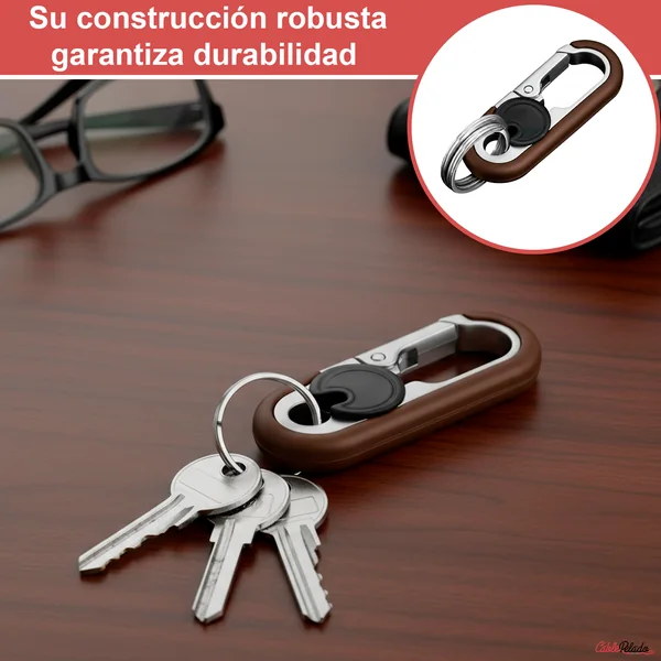 Llavero Mosquetón Antipérdida v2 Marron