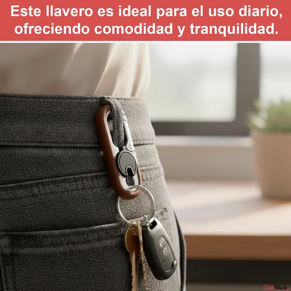 Llavero Mosquetón Antipérdida v2 Marron
