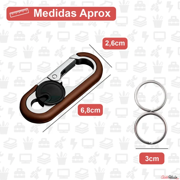 Llavero Mosquetón Antipérdida v2 Marron