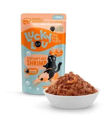 Lucky Lou - Pouch Adult Aves de corral y gambas 125gr