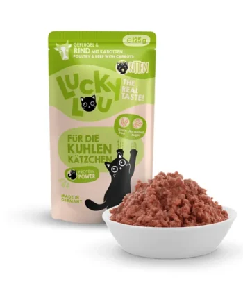 Lucky Lou - Pouch kitten Aves de corral y ternera 125gr