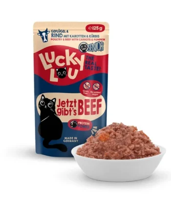 Lucky Lou - Pouch Senior Aves de corral y ternera 125gr