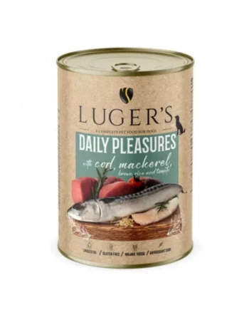 Lugers Daily Pleasure Perro - Lata de bacalao, caballa y tomate