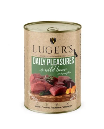 Lugers Daily Pleasure Perro - Lata de jabalí con calabaza