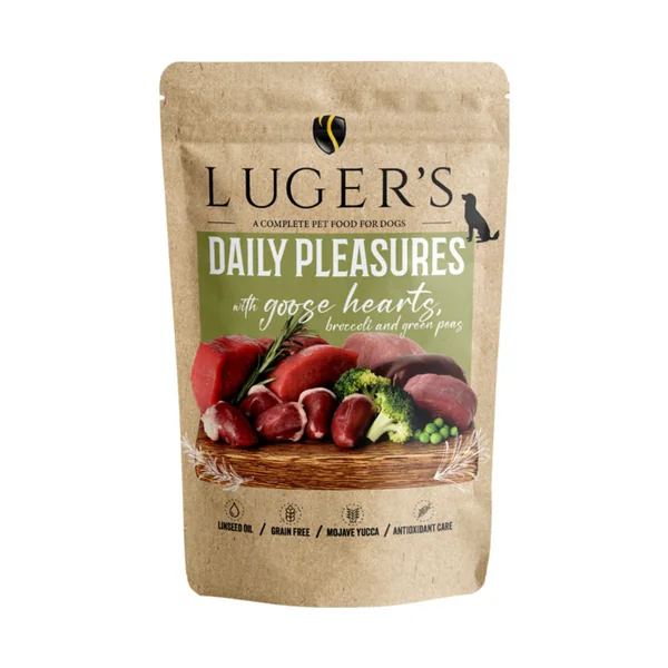Luger's Daily Pleasure - Pouch de corazones de ganso con brócoli y guisantes 500gr