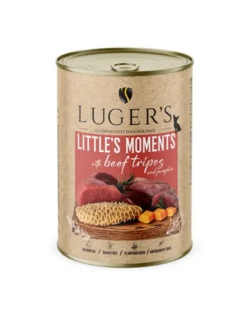 Lugers Little Moments Perro - Lata de tripa de ternera con calabaza