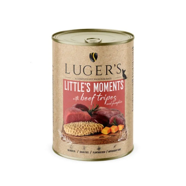 Lugers Little Moments Perro - Lata de tripa de ternera con calabaza