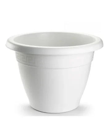 Macetero redondo de plastico 18 cm Blanco
