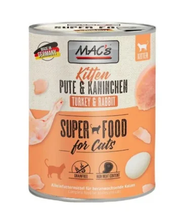MAC’s Kitten Pavo y Conejo – Nutrición Completa para Gatitos