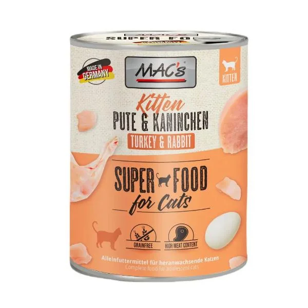 MAC’s Kitten Pavo y Conejo – Nutrición Completa para Gatitos