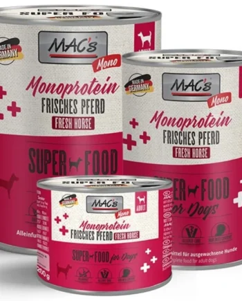 MAC’s Perro Monoproteico Caballo – Comida Húmeda para Perros con Sensibilidad Alimentaria