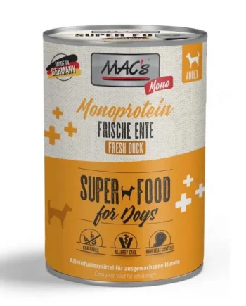 MAC’s Receta Monoproteica Sensitive Pato – Comida Húmeda Monoproteica para perros