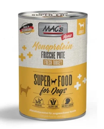 MAC’s Receta Monoproteica Sensitive Pavo – Comida Húmeda Monoproteica para perros