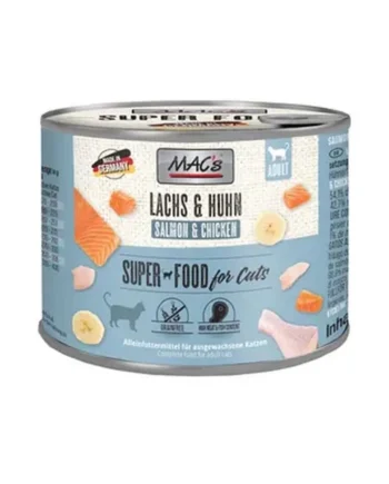 MAC’s Salmón y Pollo para Gatos – Comida Húmeda Completa Sin Cereales