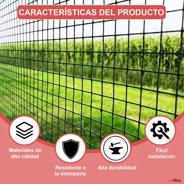 Malla Metálica Plastificada 1X5 Metros Verde