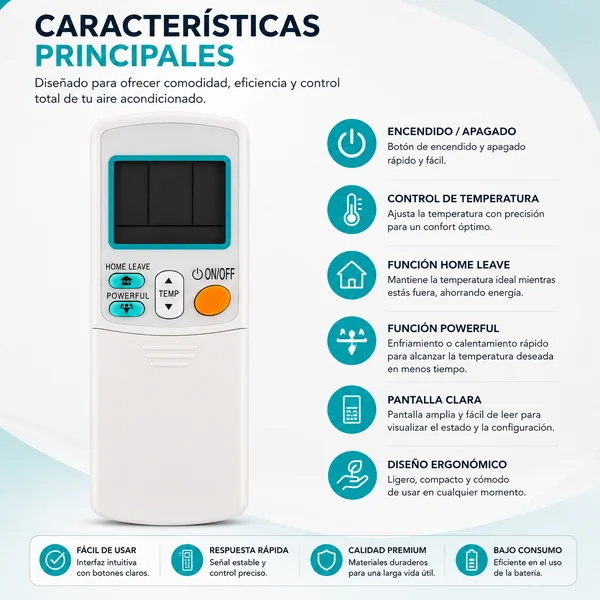 Mando Universal para Aire Acondicionado Daikin