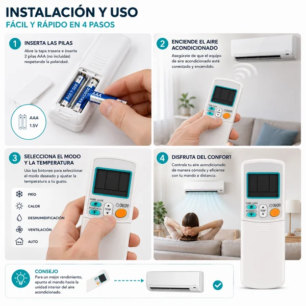 Mando Universal para Aire Acondicionado Daikin