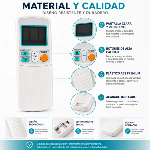 Mando Universal para Aire Acondicionado Daikin