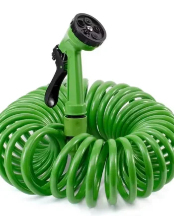 Manguera En Espiral Extensible Hasta 10 Metros Incluye Pistola Verde
