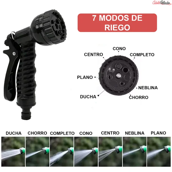 Manguera Jardín Extensible Hasta 15 Metros Incluye Pistola Amarillo
