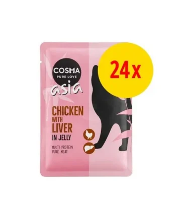 Mantenimiento facilitado con Cosma Asia 24 X 100 G En Bolsitas Para Gatos de Productos Para Gatos de Barcelona España.