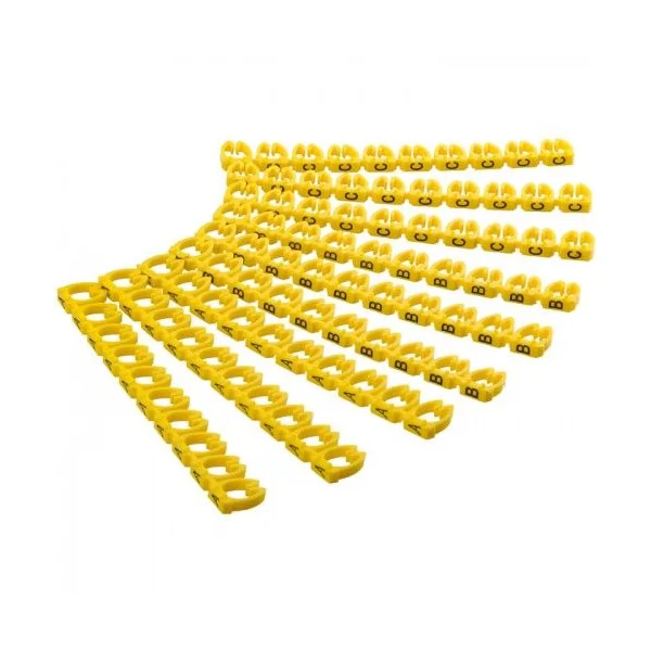 Marcador cables 2.5 mm A-C (90 ud/bolsa) Amarillo
