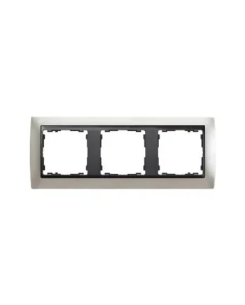 Marco compacto para 3 elementos Simon 82 Gris