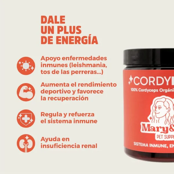 Mary & Trufa CordyPower Cordyceps para perros y gatos: energía, vitalidad y refuerzo del sistema inmune