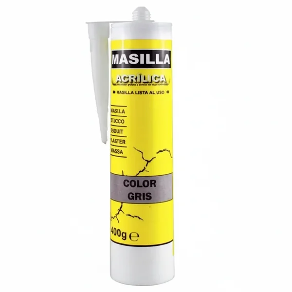 Masilla Acrílica Gris Para Pistola 400 Gramos Gris