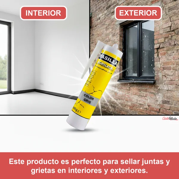 Masilla Acrílica Gris Para Pistola 400 Gramos Gris
