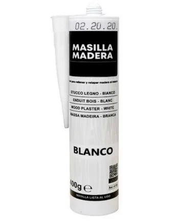 Masilla Madera Blanca Para Pistola 400 Gramos Blanco