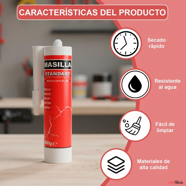 Masilla Standard Para Pistola 400 Gramos Blanco
