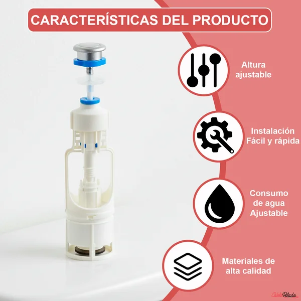 Mecanismo Con Pulsador Descarga Cisterna Blanco