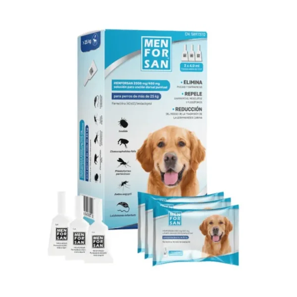 Menforsan Pipetas antiparasitarias perros 3 pipetas