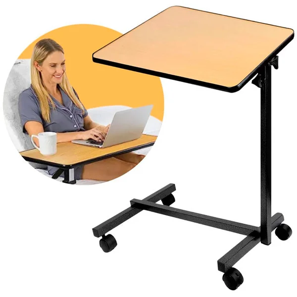 Mesa Auxiliar Plegable con Altura Regulable Tablero Abatible 90°