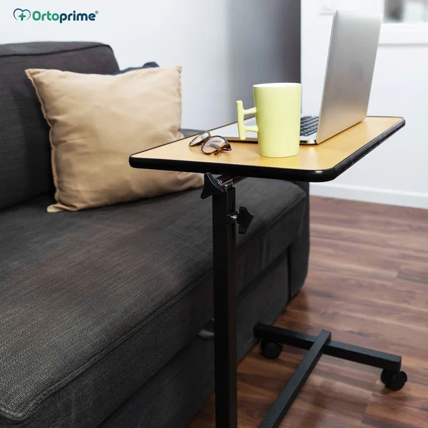 Mesa Auxiliar Plegable con Altura Regulable Tablero Abatible 90°