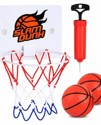 Mini Canasta Baloncesto Infantil con 2 pelotas y Inflador Baño