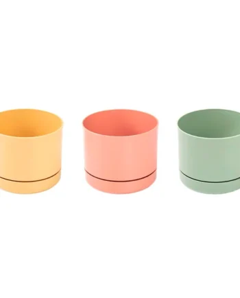 Mini Maceta Con Plato 12 Cm Pack 3 Unidades Colores Pasteles