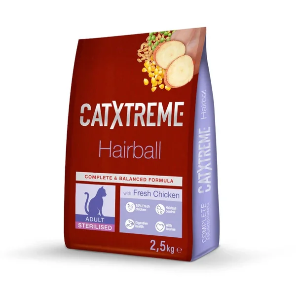 Mis Catxtreme Sterilised Hairball Pienso ofrecen bajos precios, alta calidad y cantidad en Productos Para Gatos España.