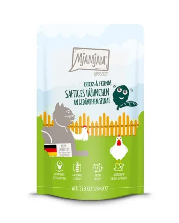 MjAMjAM - Chicks & Friends Pollo con Espinacas 125g